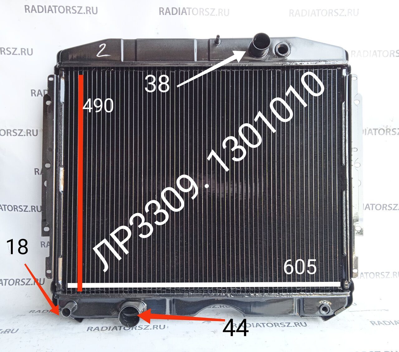 Радиатор охлаждения ГАЗ 3309, 33081 медный 2-х рядный ДВС 245 Евро-4 ОАО "ГАЗ"